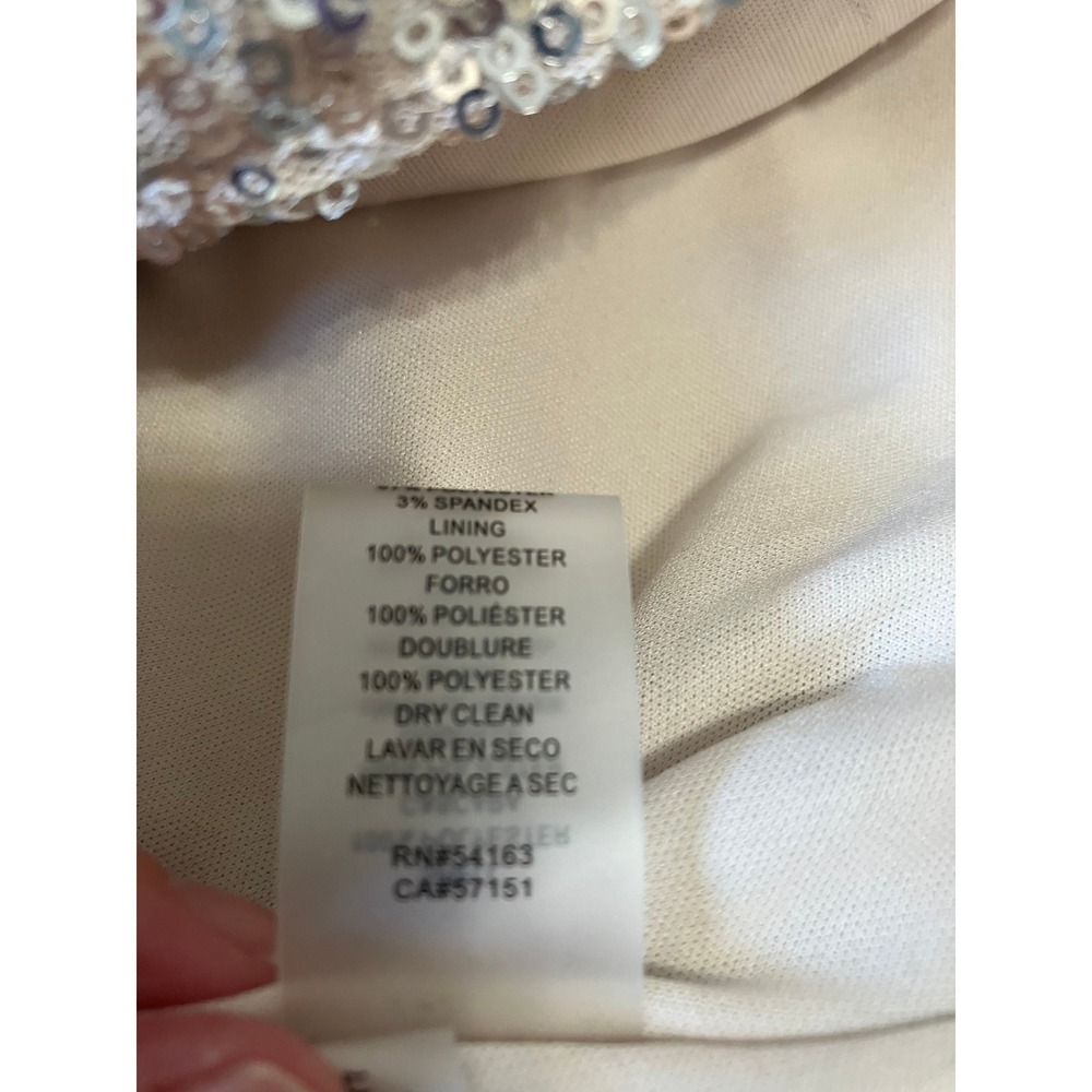 Vince Camuto Womens Champagne Gold Sequin Sleeveless Gown Maxi Dress Size 8 - Picture 6 of 6